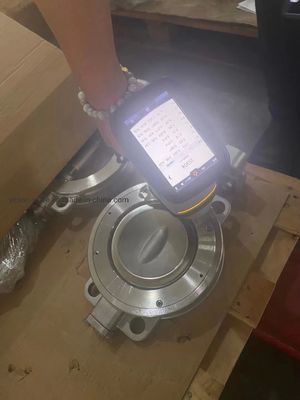 Válvula de mariposa neumática tipo brida asiento metálico alta presión