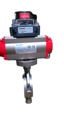 8 pulgadas de presión neumática de válvula de mariposa sello metálico