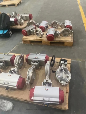 Válvula de mariposa de cañón neumático sello EPDM de presión media