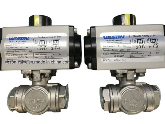 2-PC Flanged End Pneumatic Actuated Ball Valve with ISO5211 Standard for DN15-DN300 Industrial Applications