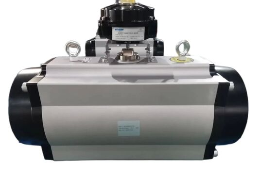 Válvula de bola flotante de puerto completo de acero inoxidable 316 con actuador neumático y conexión bridada