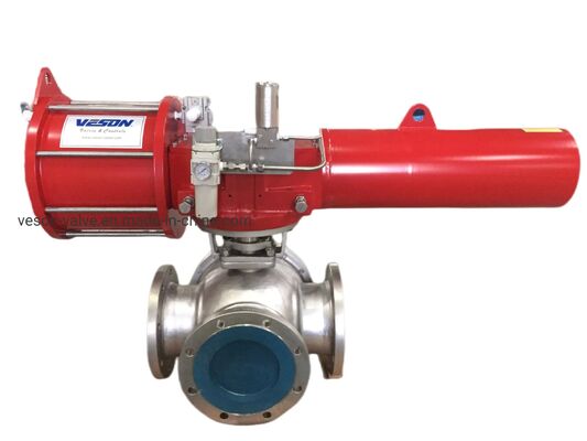 Válvula de mariposa neumática de acero inoxidable 316 con presión nominal JIS10-20K y montaje directo ISO5211