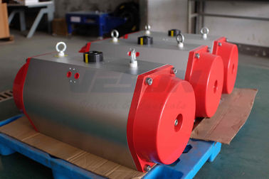 Acero inoxidable, portacargas neumáticos y accionador de piñón para función de cuarto giro