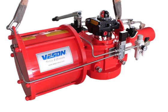 Actuador neumático de yugo escocés de cuarto de vuelta con retorno de resorte de doble efecto y torque de 830 71753nm para centrales eléctricas