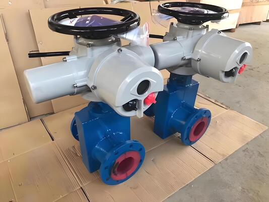 Paquete de válvula de pellizco de alto rendimiento con actuador eléctrico, diseñado para el control de tuberías de lodos antiobstrucción