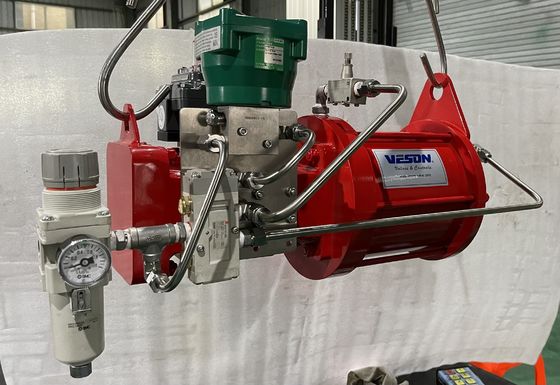 Actuador neumático para válvulas de tubería Válvulas de bola con asiento metálico Actuador neumático de retorno por resorte VSF Sistema de control de circuito cerrado