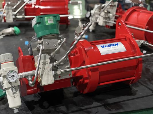 Actuador neumático para válvulas de tubería Válvulas de bola con asiento metálico Actuador neumático de retorno por resorte VSF Sistema de control de circuito cerrado